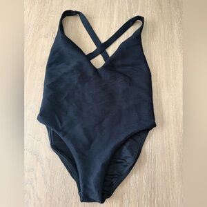 Women’s ribbed one piece Crisscross back Swimsuit